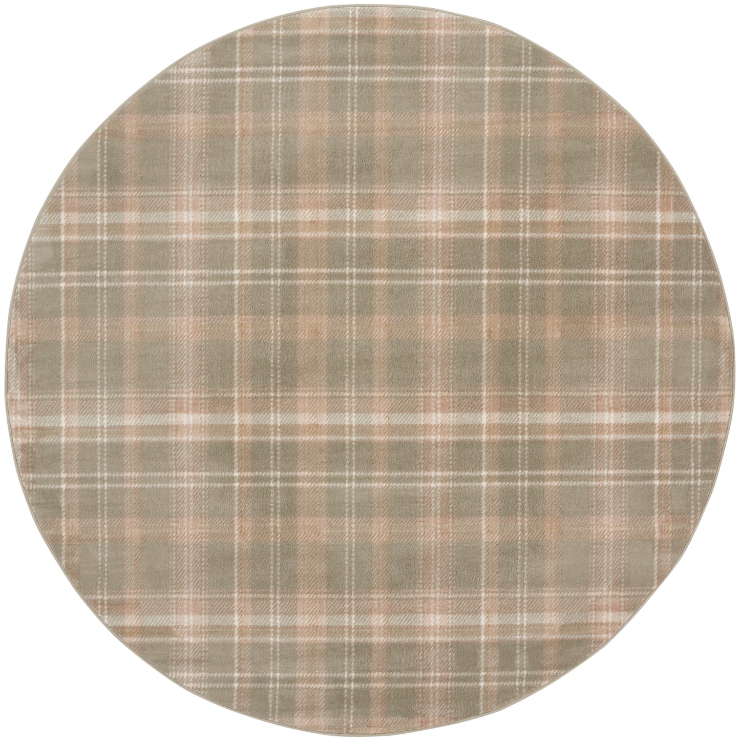 Nourison Grafix 8' x Round Olive Farmhouse Indoor Rug