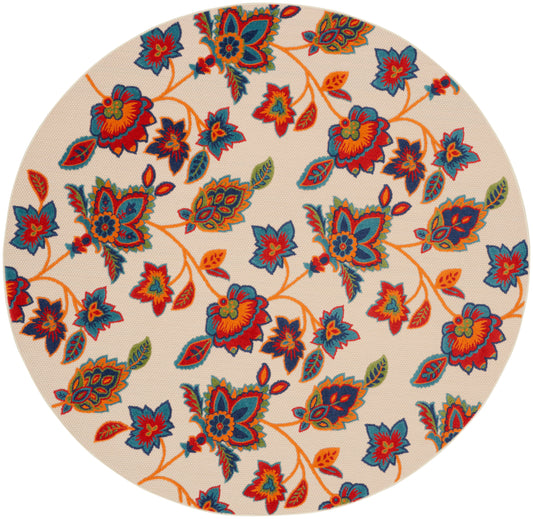 Nourison Aloha 7'10" x Round Multicolor Contemporary Rug