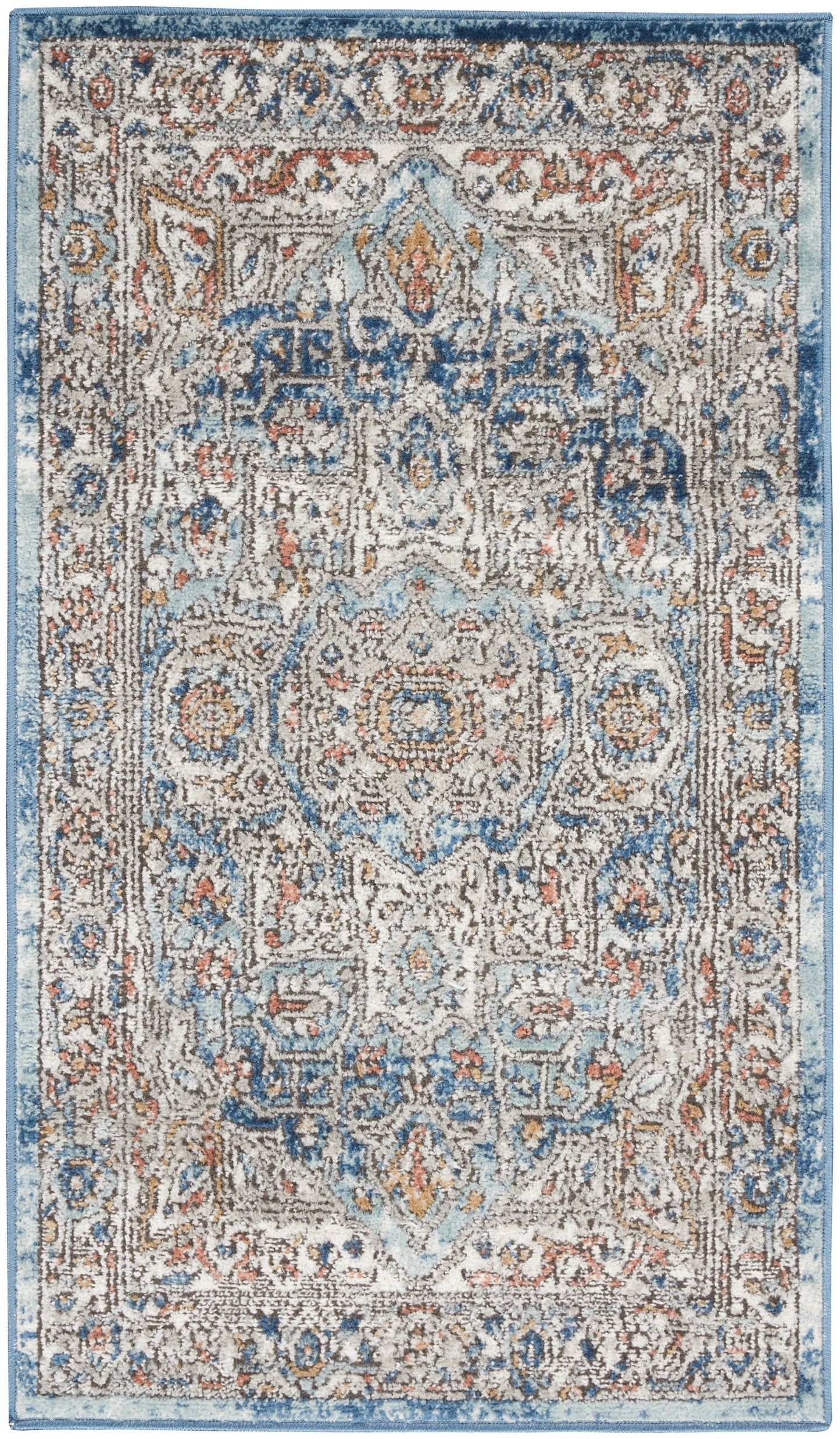 Nourison Quarry 2'2" x 3'9" Ivory Blue Vintage Indoor Rug