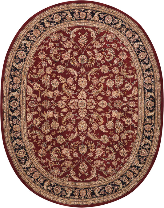 Nourison Nourison 2000 7'6" x 9'6" Oval Burgundy Traditional Indoor Rug