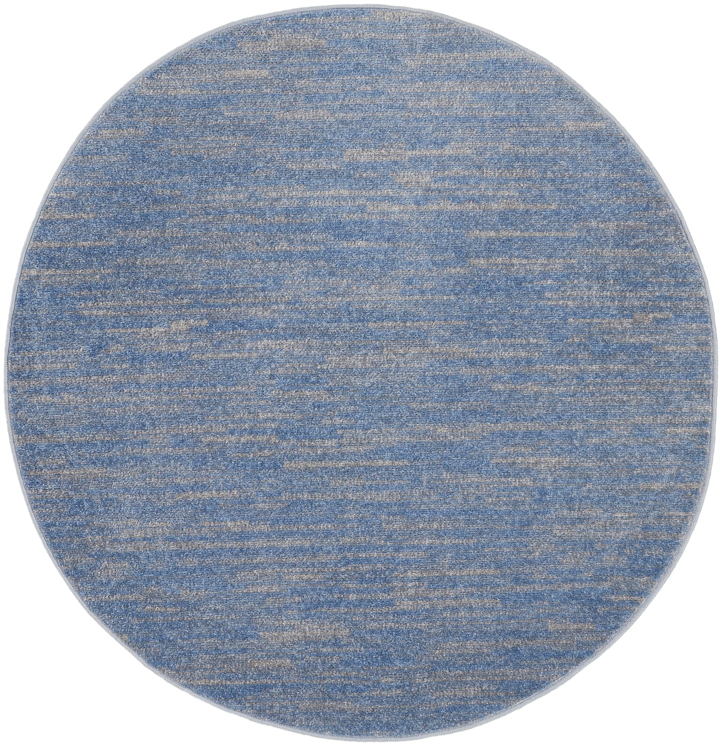 Nourison Nourison Essentials 4' x Round Blue/Grey Outdoor Rug