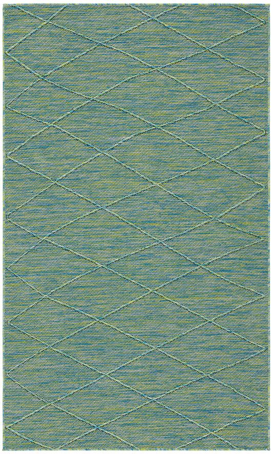 Nourison Washable Solutions 3' x 5' Blue/Green Modern Rug