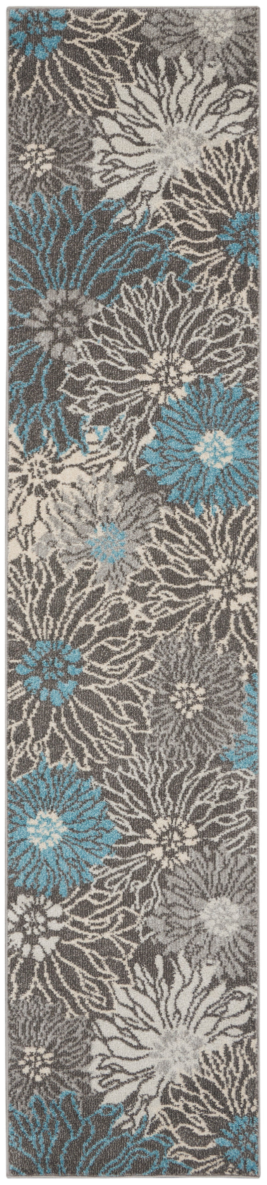 Nourison Passion 2'2" x 10' Charcoal Blue Contemporary Indoor Rug