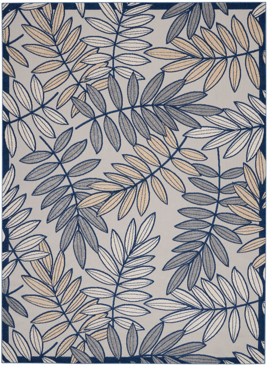 Nourison Aloha 9'6" x 13' Ivory/Navy Tropical Rug