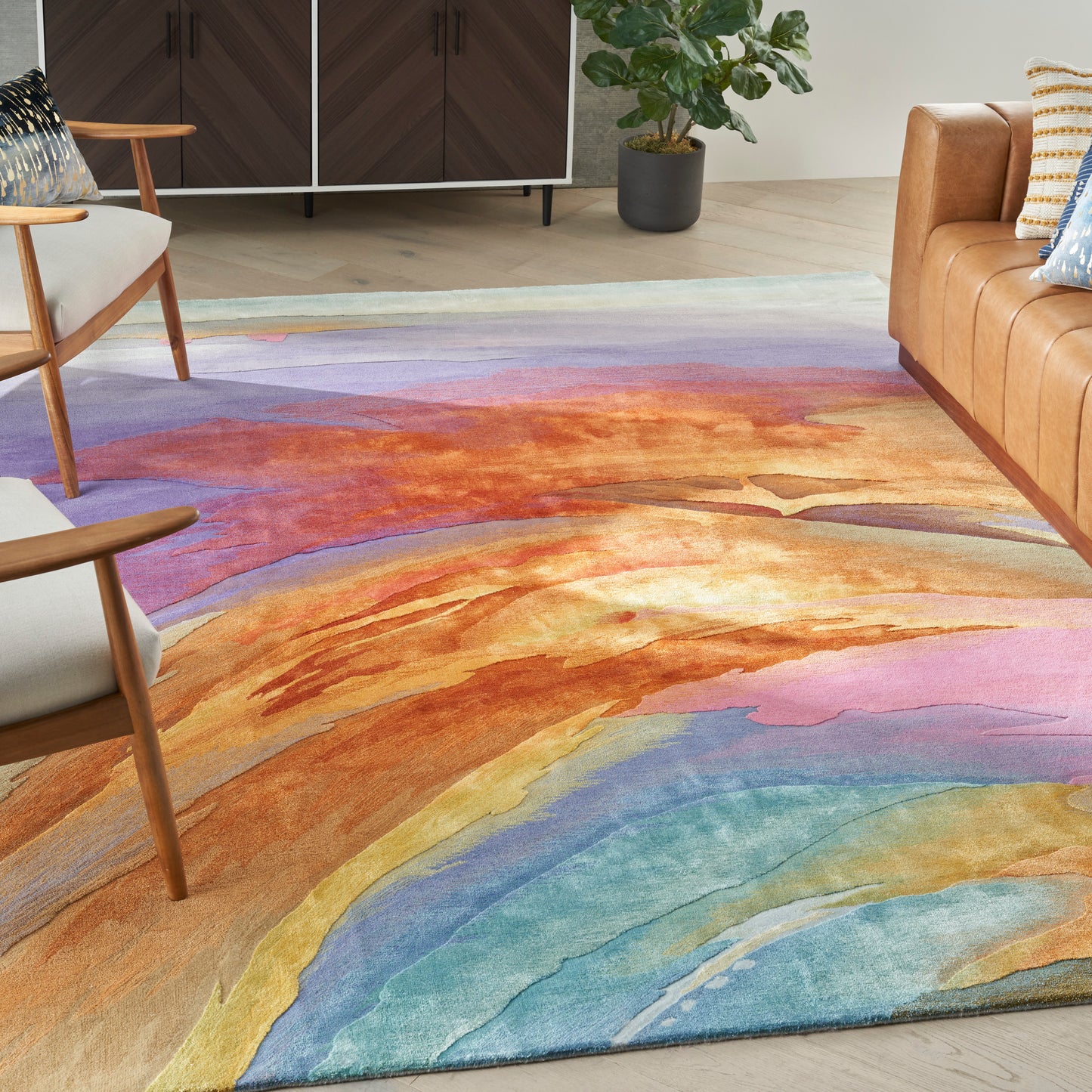 Nourison Prismatic 3'9" x 5'9" Multicolor Modern Indoor Rug