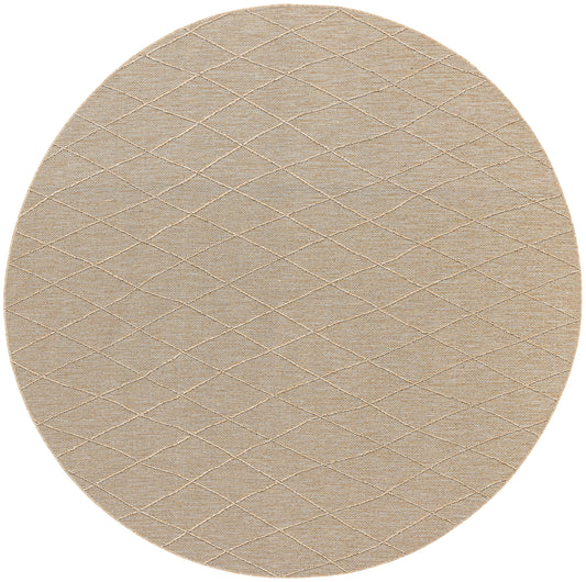 Nourison Washable Solutions 8' x Round Natural Modern Rug