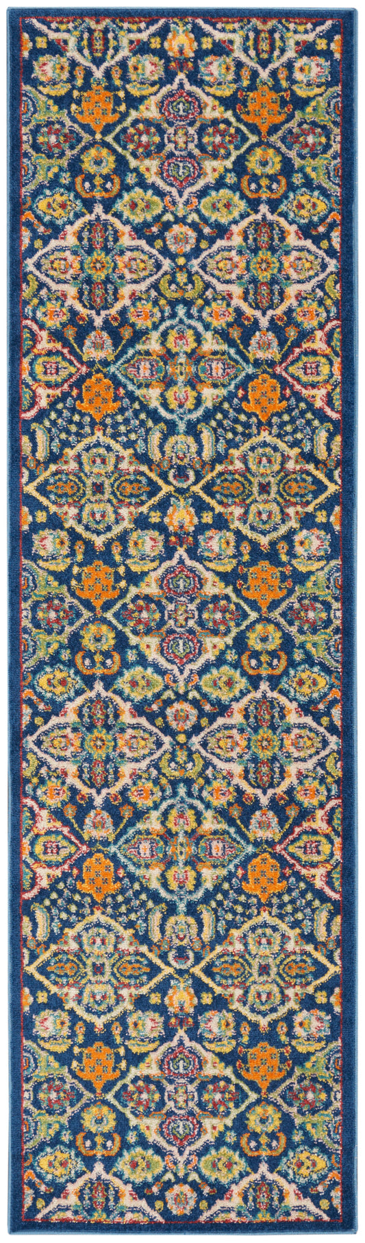 Nourison Allur 2'3" x 7'6" Navy Multicolor Bohemian Indoor Rug