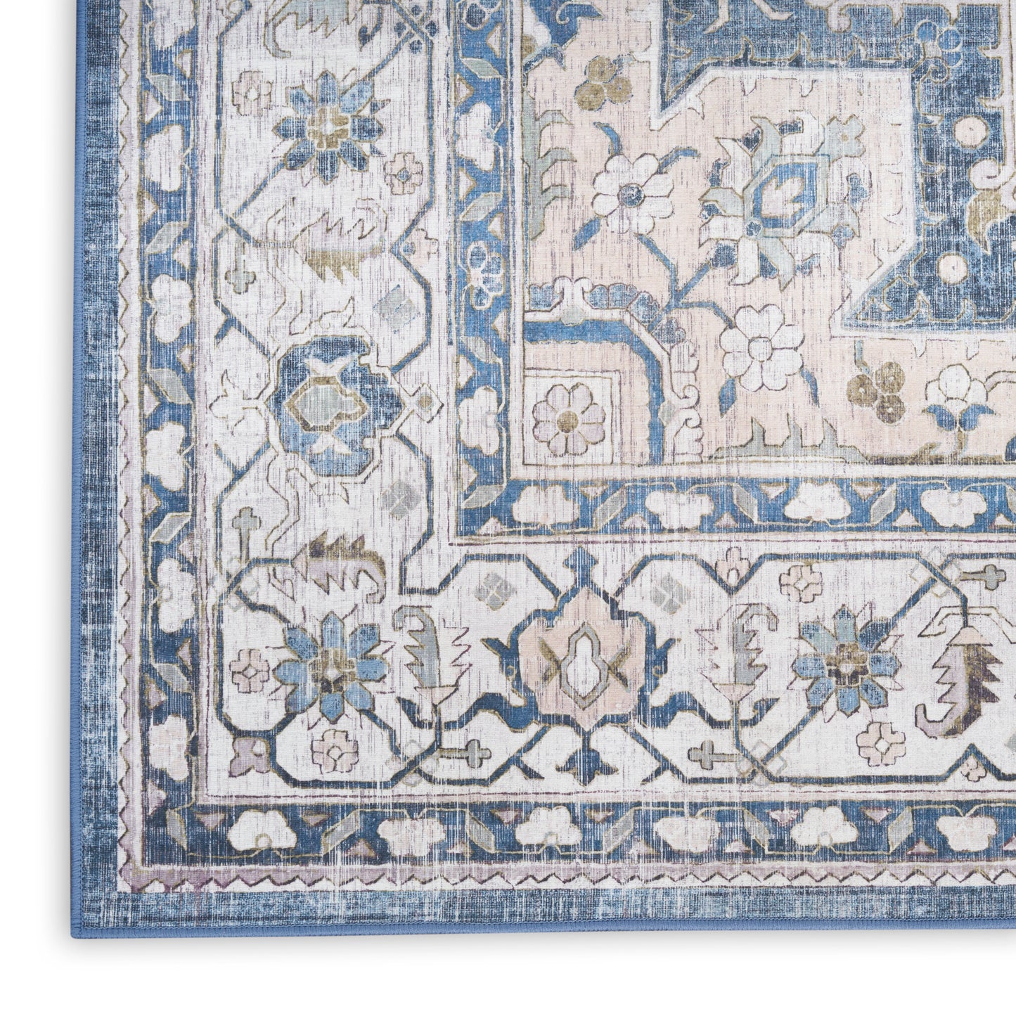 Nourison Vintage Home 3'9" x 5'9" Ivory Blue Bohemian Indoor Rug