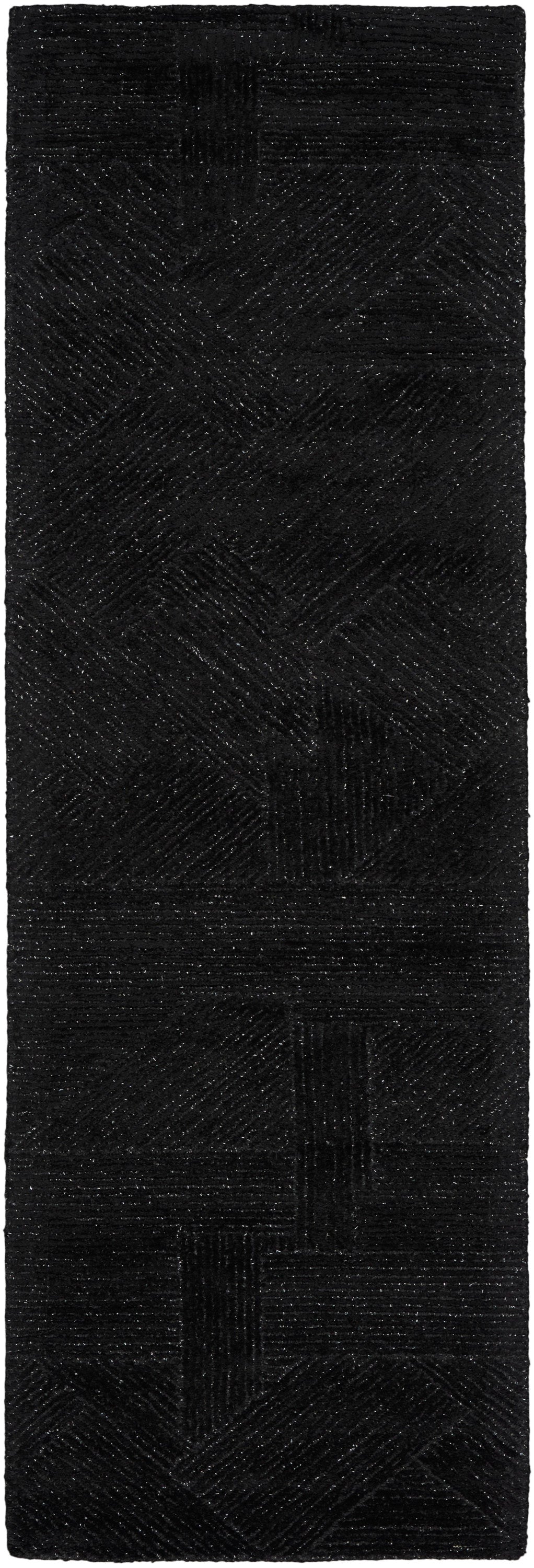 Michael Amini Ma30 Star 2'3" x 8' Black Modern Indoor Rug