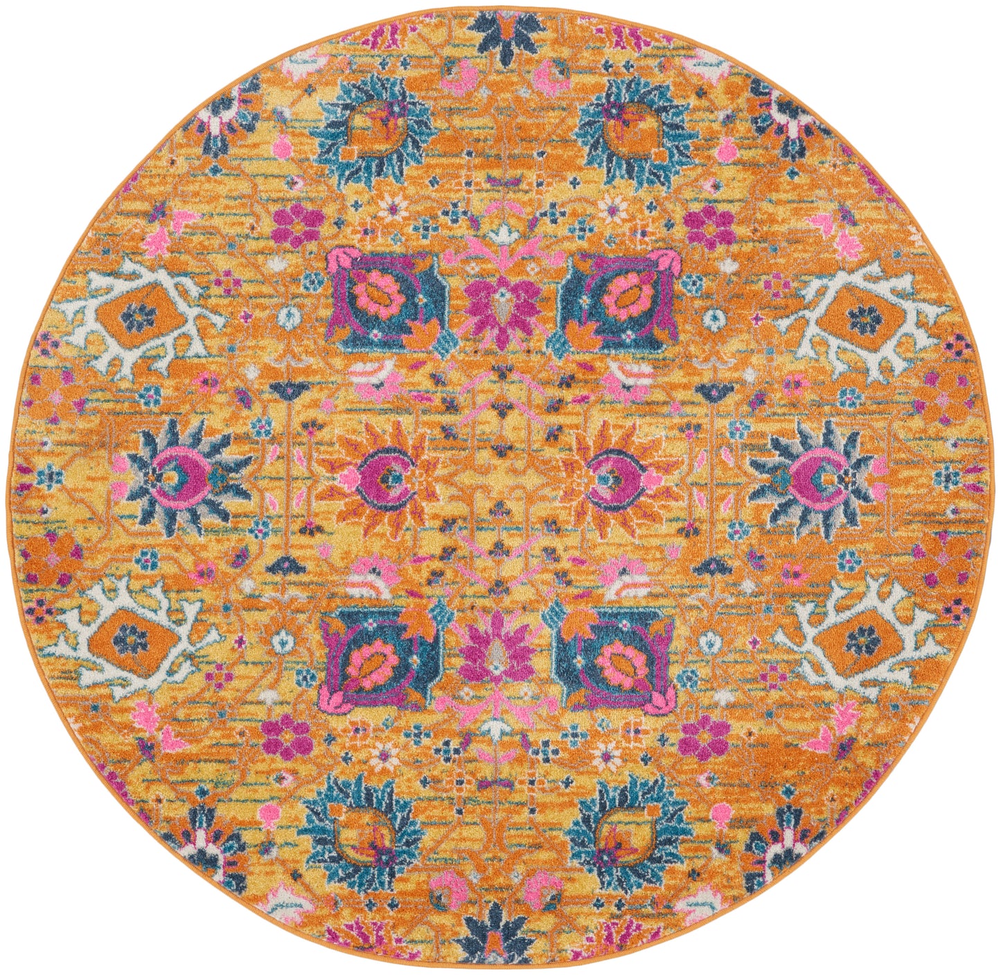 Nourison Passion 5' x Round Sunburst Bohemian Indoor Rug