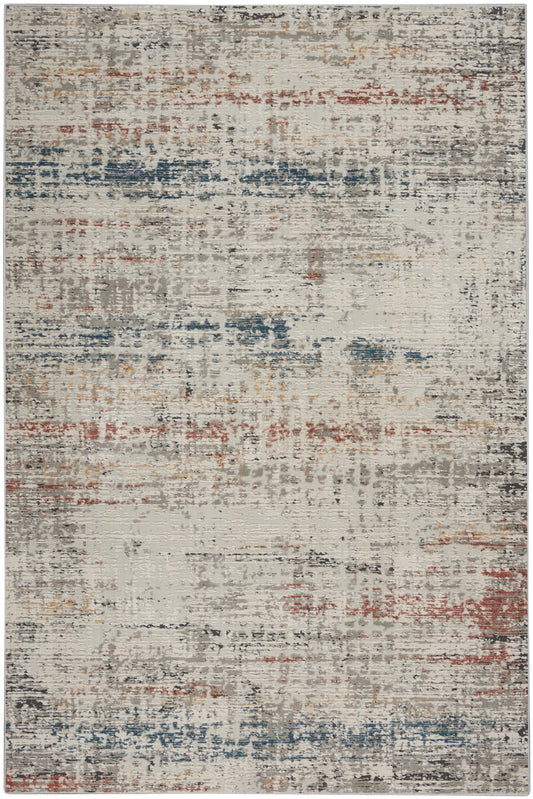 Nourison Rustic Textures 6' x 9' Light Grey Multi Modern Indoor Rug