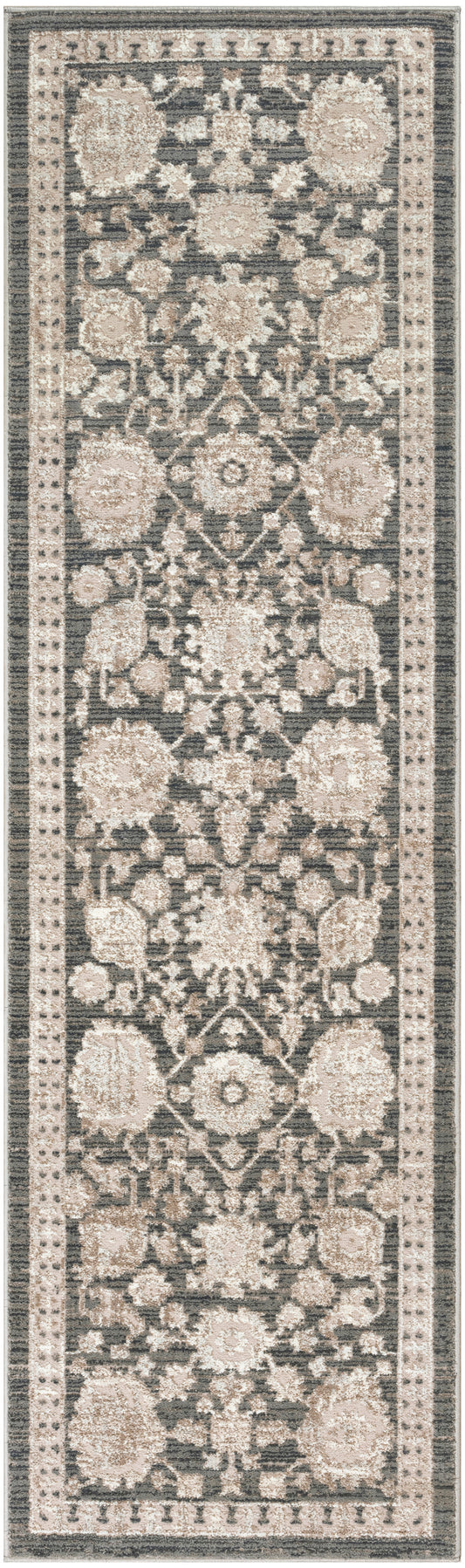 Nourison Eco Cycle 2'2" x 7'6 Charcoal Vintage Indoor Rug