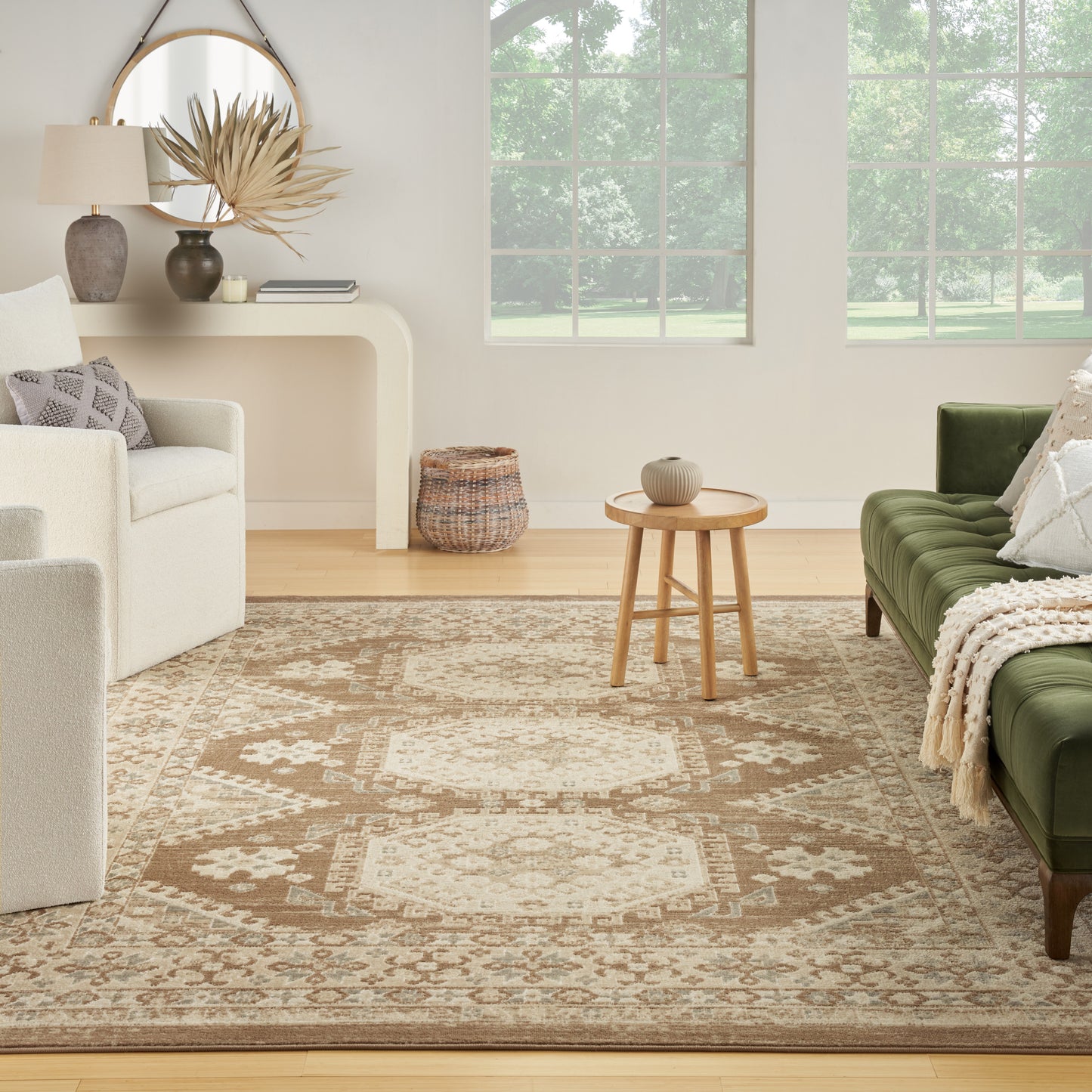 Nourison Serenity Home 9' x 12' Ivory Mocha Vintage Indoor Rug