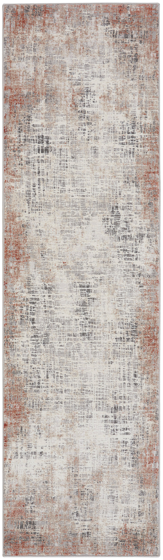 Calvin Klein CK022 Infinity 2'2" x 7'6" Rust Multicolor Modern Indoor Rug