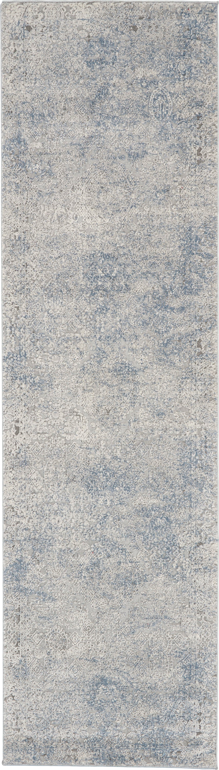 Nourison Rustic Textures 2'2" x 7'6" Ivory Light Blue Vintage Indoor Rug