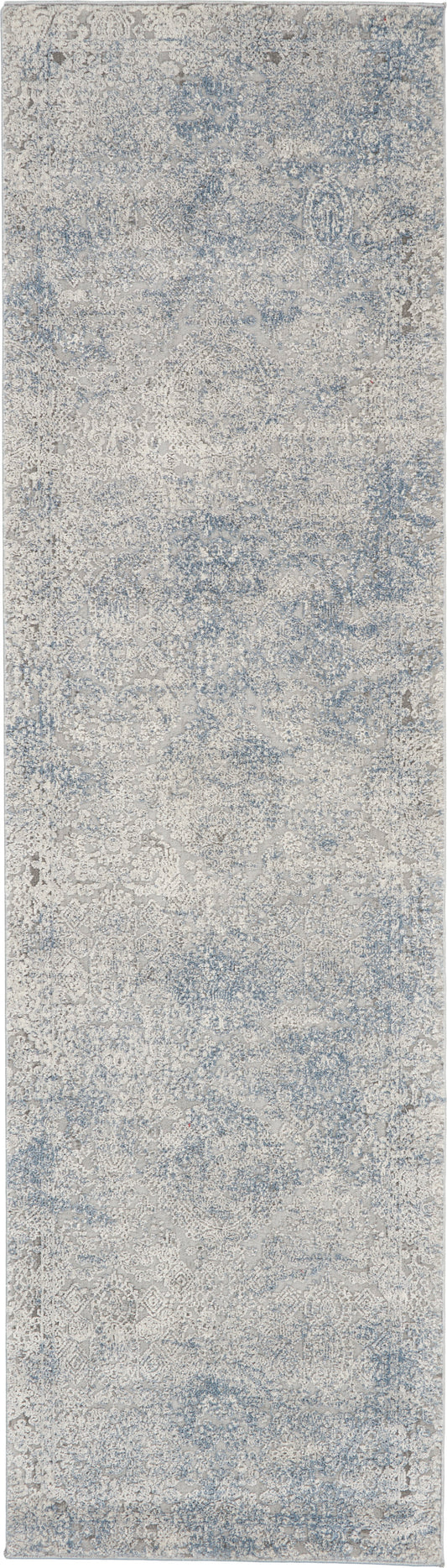 Nourison Rustic Textures 2'2" x 7'6" Ivory Light Blue Vintage Indoor Rug