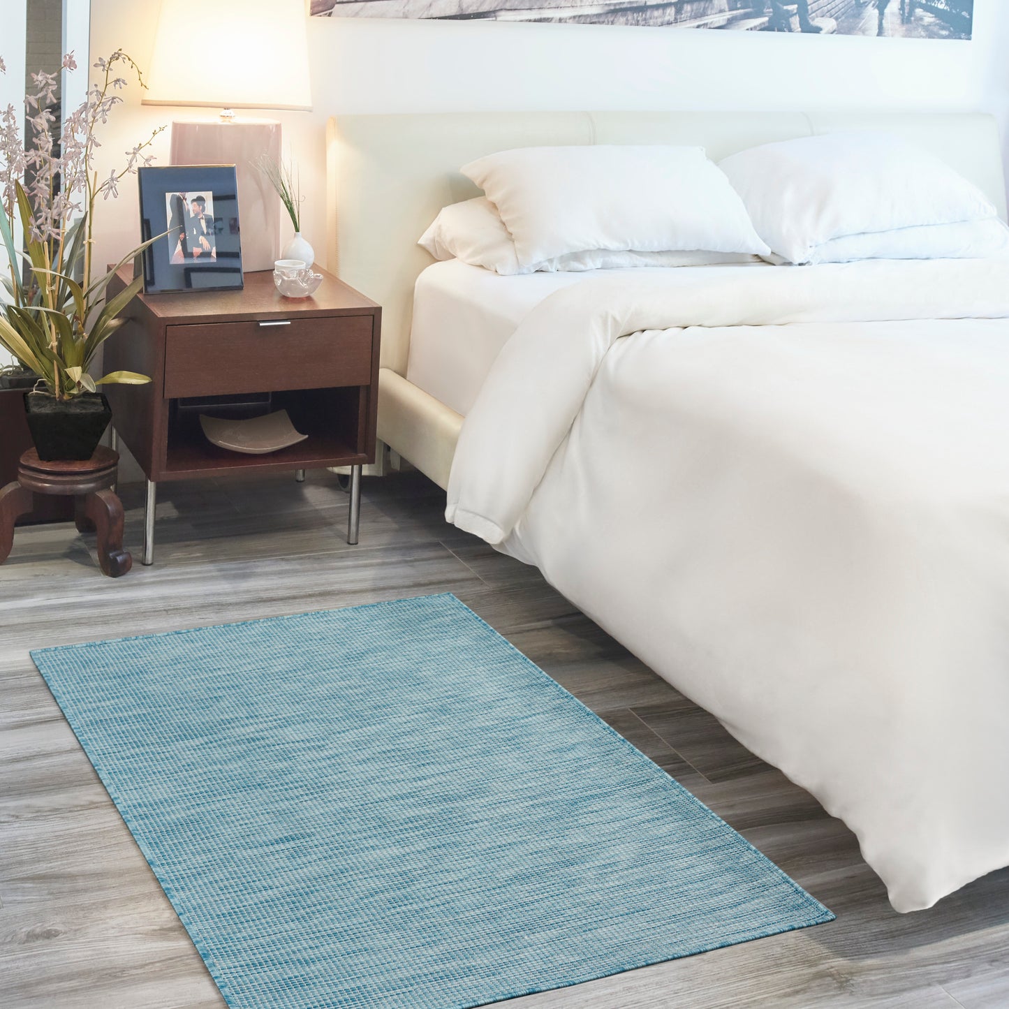 Nourison Positano 3' x 5' Aqua Modern Rug