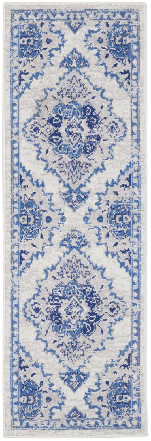 Nourison Whimsicle 2' x 6' Ivory Blue Bohemian Indoor Rug