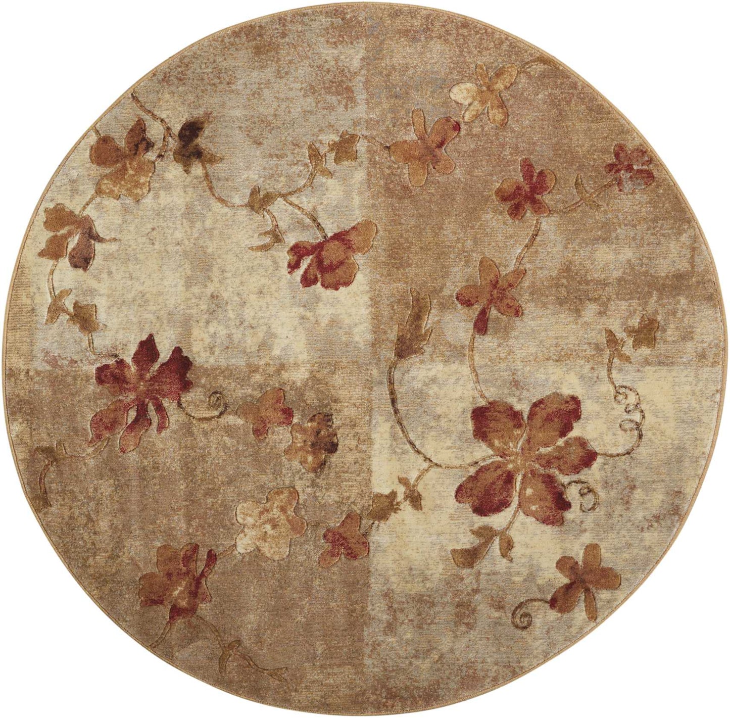 Nourison Somerset 5'6" x Round Multicolor Farmhouse Indoor Rug