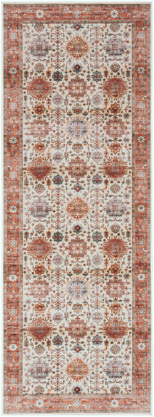 Nourison Fulton 1'10" x 5' Beige Multicolor Vintage Indoor Rug