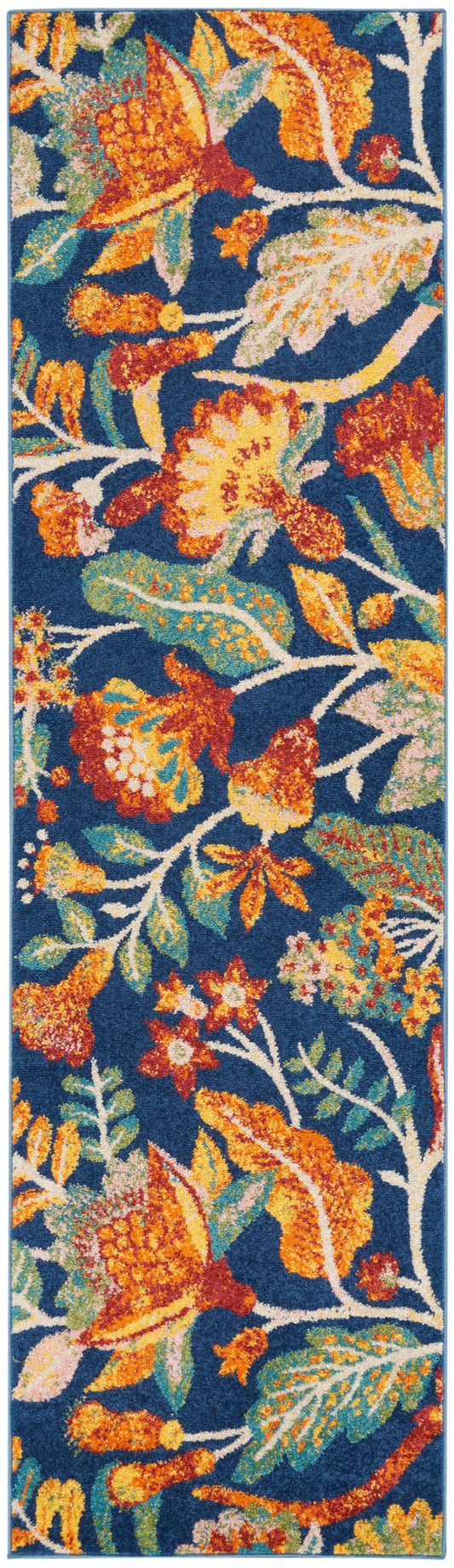 Nourison Allur 2'3" x 7'6" Navy Multicolor Bohemian Indoor Rug