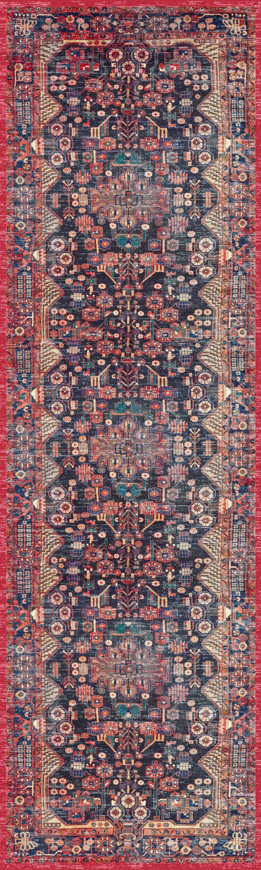 Nourison Fulton 2'3" x 7'6" Red Vintage Indoor Rug