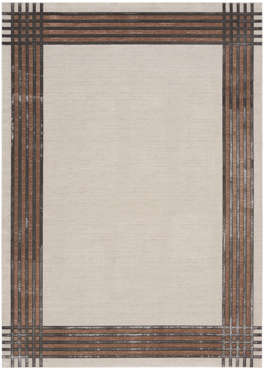 Nourison Desire 7'10" x 9'10" Ivory Silver Modern Indoor Rug