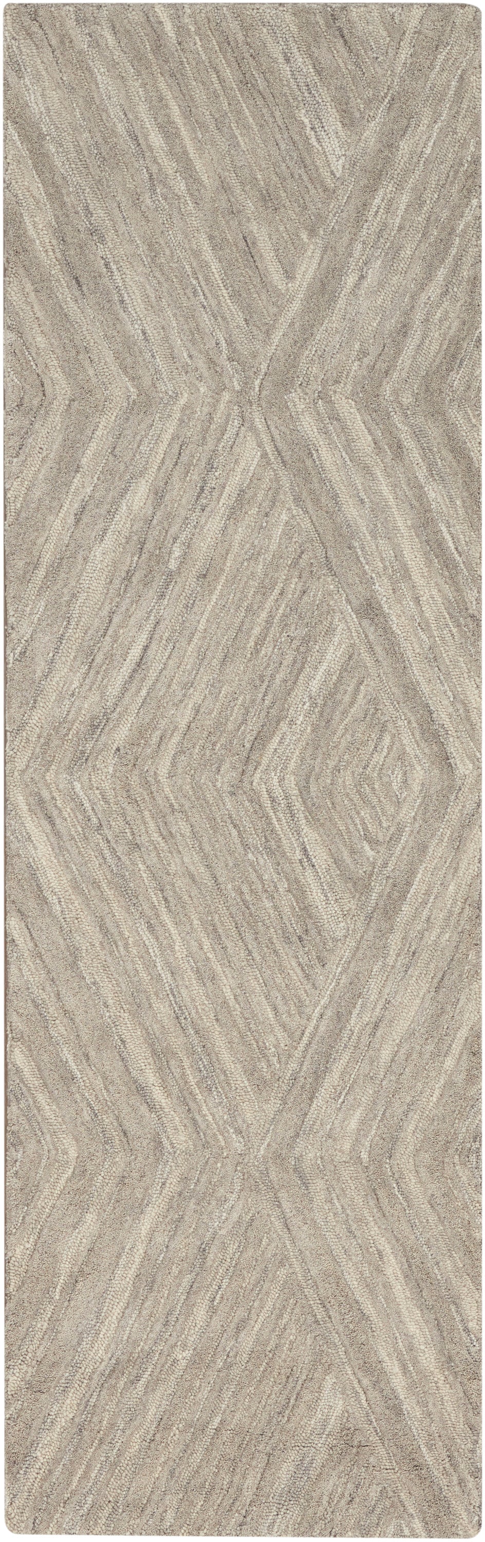 Nourison Graceful 2'3" x 7'6" Grey Modern Indoor Rug