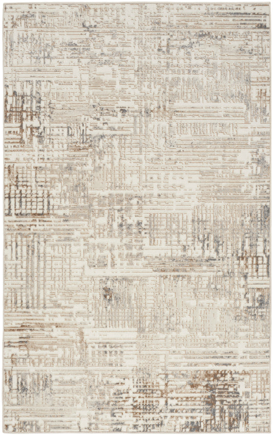 Calvin Klein CK005 Enchanting 3'2" x 5' Cream Grey Modern Indoor Rug