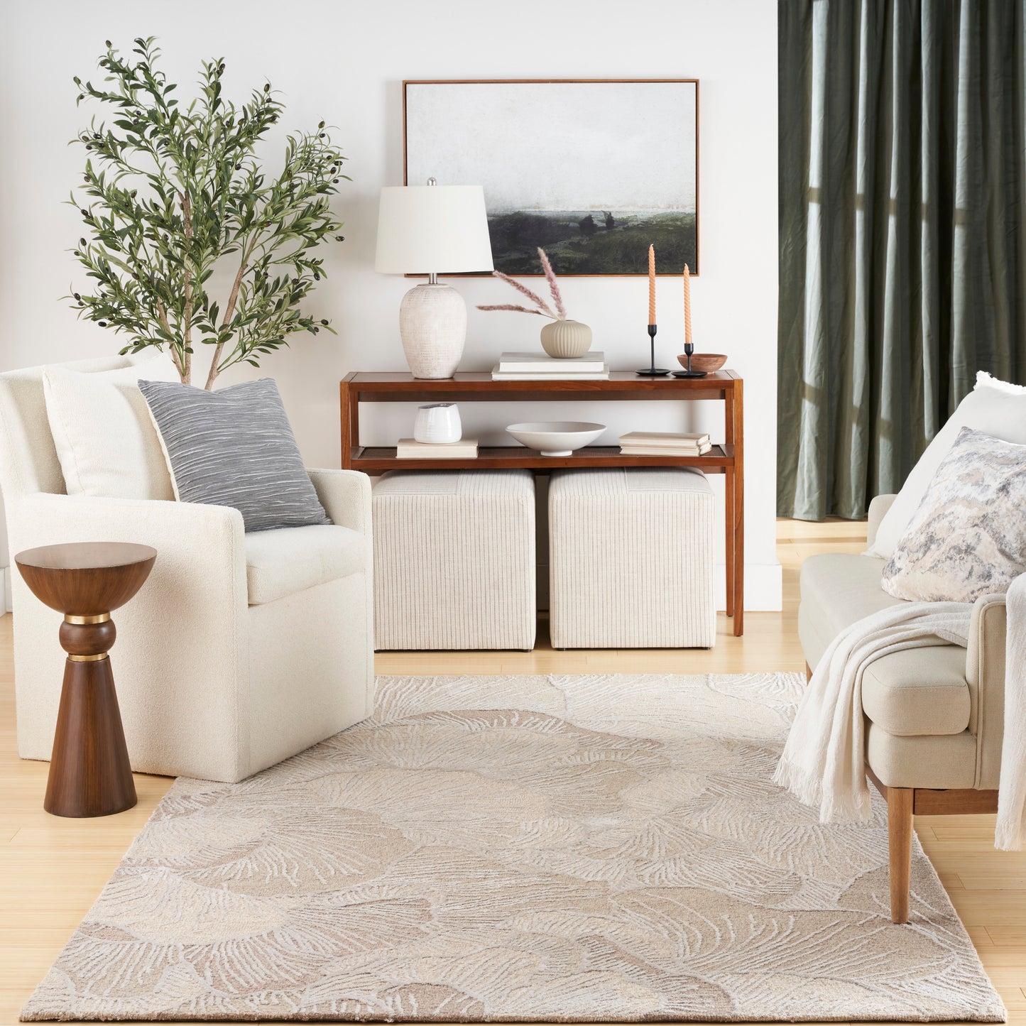 Nourison Avra 5'3" x 7'3" Taupe Modern Indoor Rug