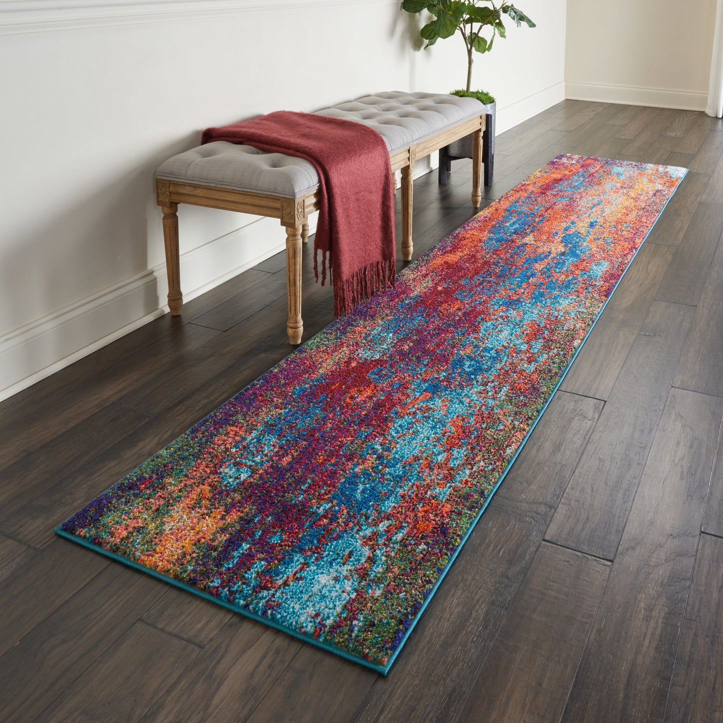 Nourison Celestial 2'2" x 10' Atlantic Modern Indoor Rug