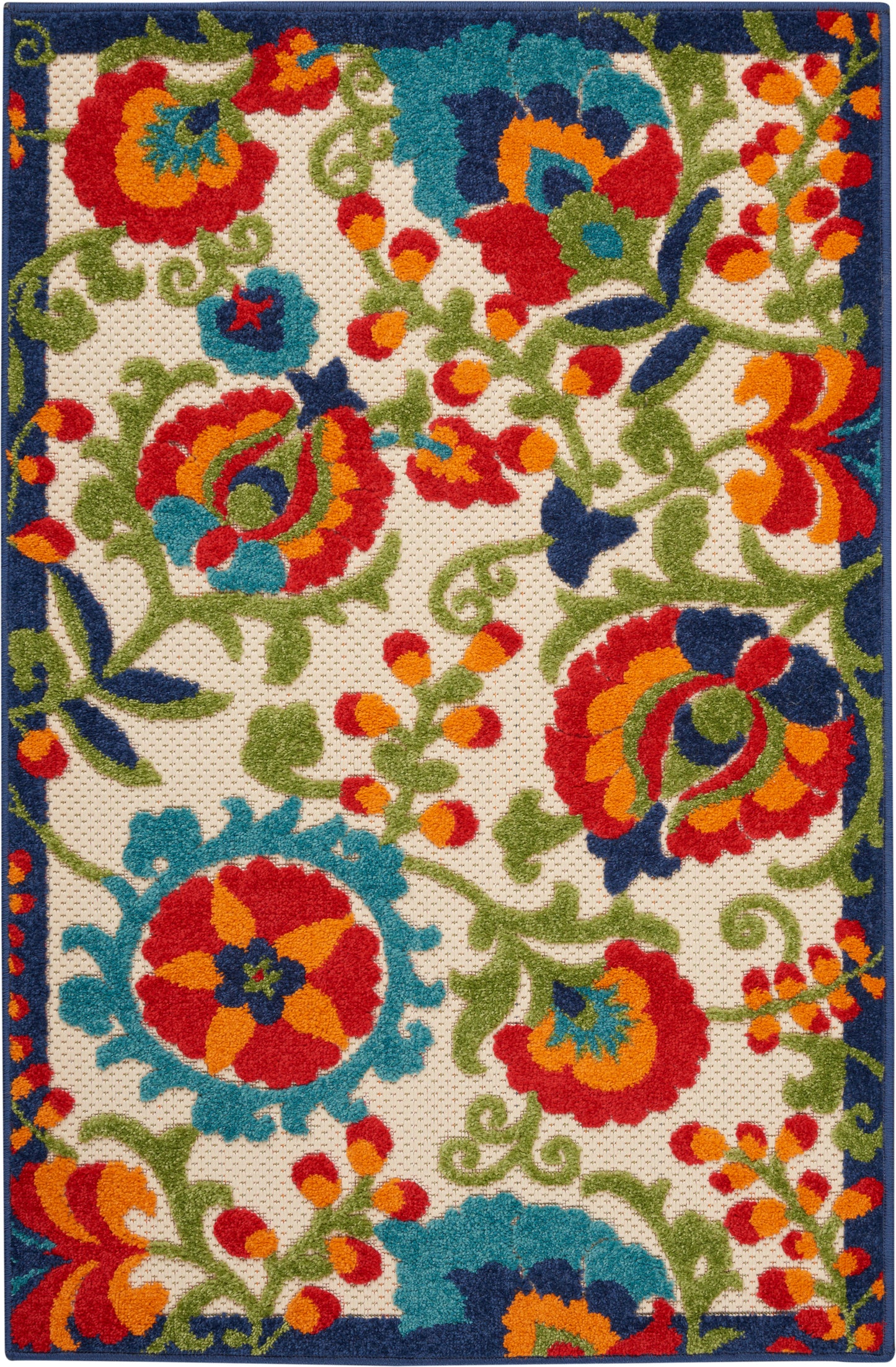 Nourison Aloha 2'8" x 4' Multicolor Farmhouse Rug