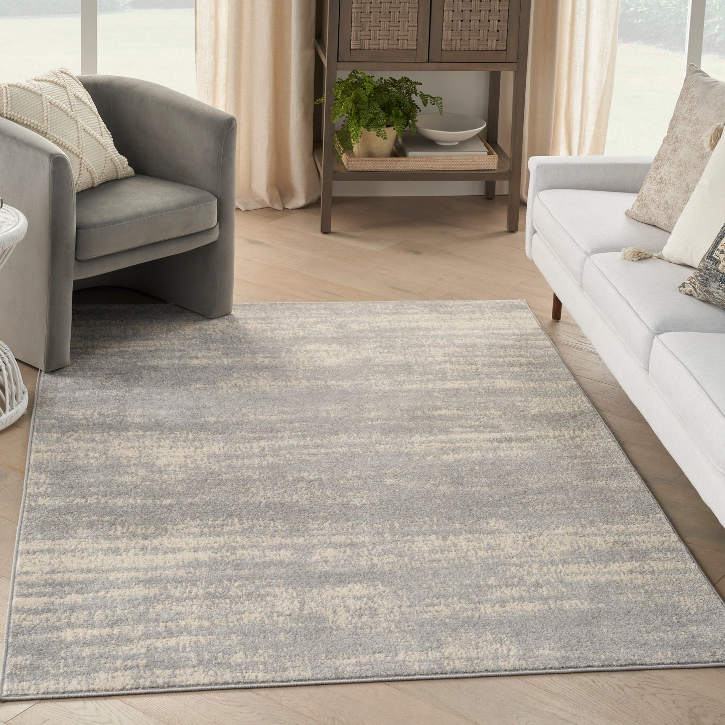 Nourison Nourison Essentials 6' x 9' Grey Beige Modern Rug