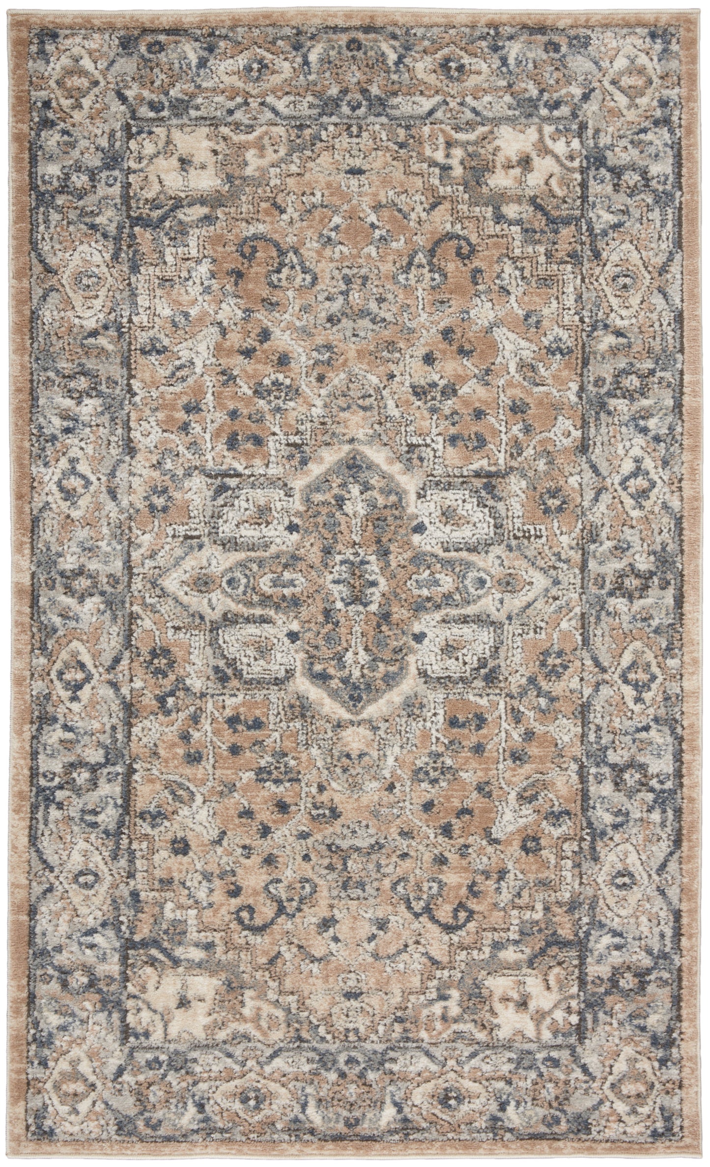 Nourison Quarry 3' x 5' Beige Grey Farmhouse Indoor Rug