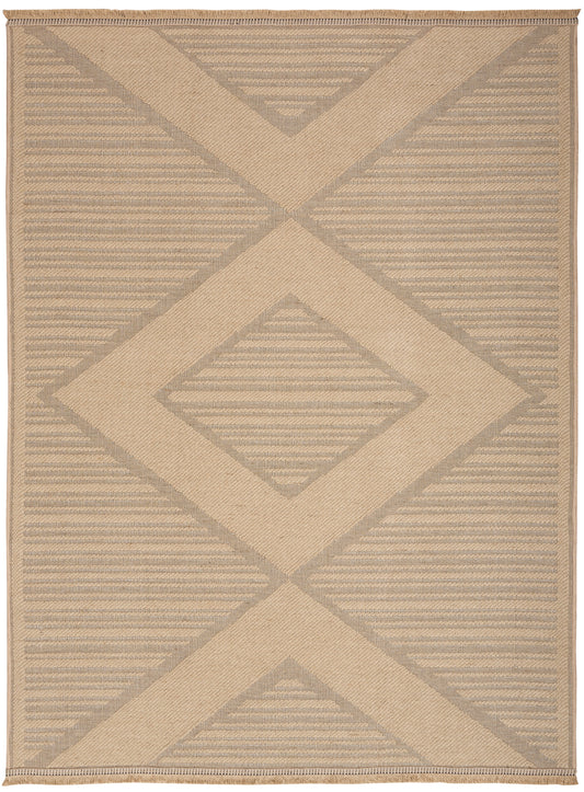 Nourison Washable Jute 3'11" x 5'11" Natural Beige Modern Indoor Rug