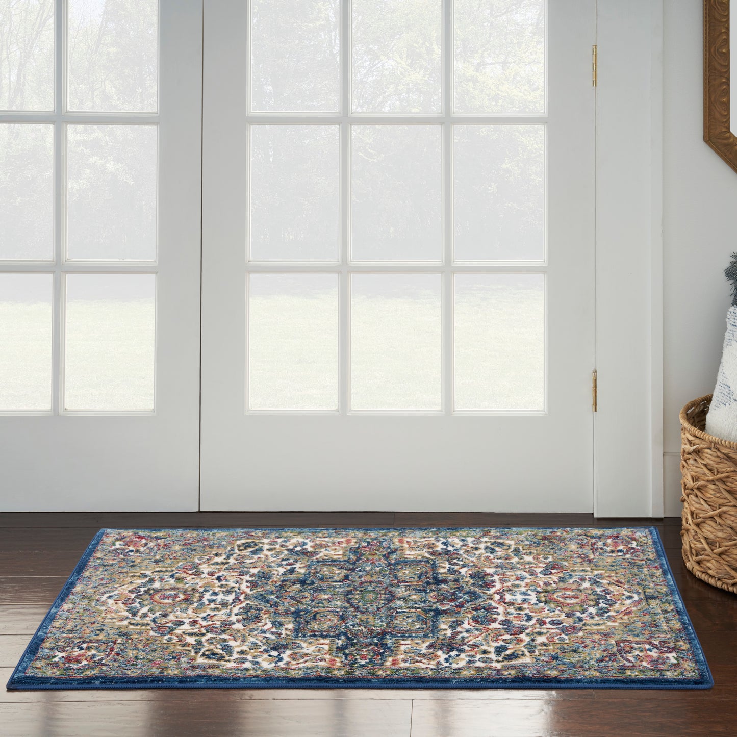 Nourison Ankara Global 2' x 4' Ivory Navy Bohemian Indoor Rug