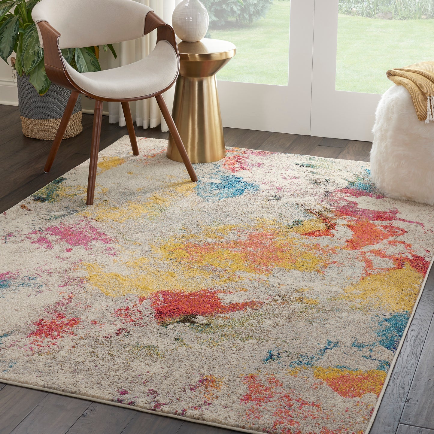 Nourison Celestial 5'3" x 7'3" Ivory/Multicolor Modern Indoor Rug