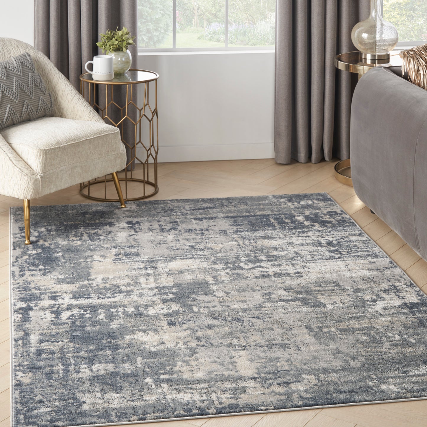 Nourison Quarry 3'9" x 5'9" Grey Beige Modern Indoor Rug