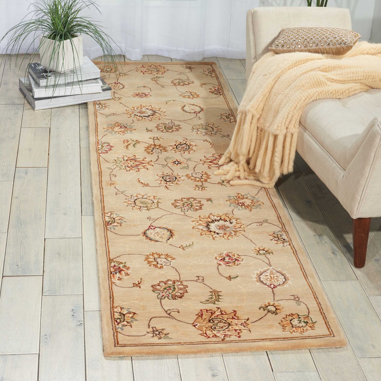 Nourison Nourison 2000 2'3" x 8' Beige Traditional Indoor Rug