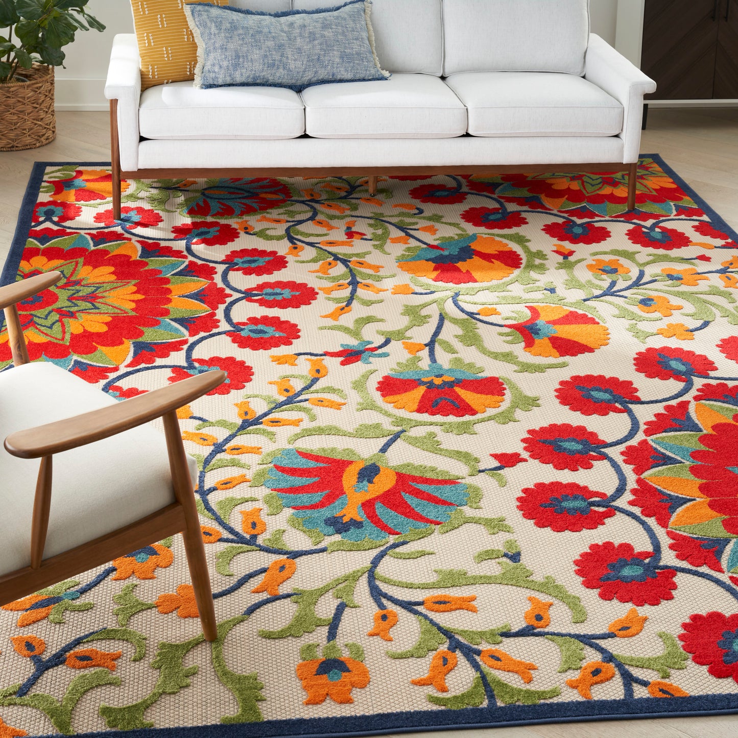 Nourison Aloha 10' x 14' Red Multicolor Transitional Rug