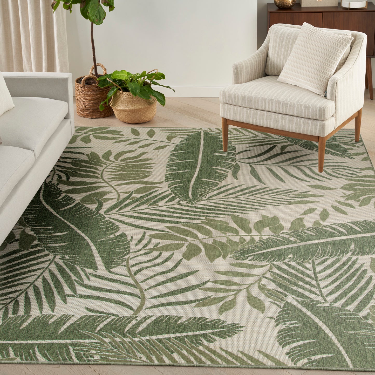 Nourison Garden Oasis 9' x 12' Ivory Green Outdoor Rug