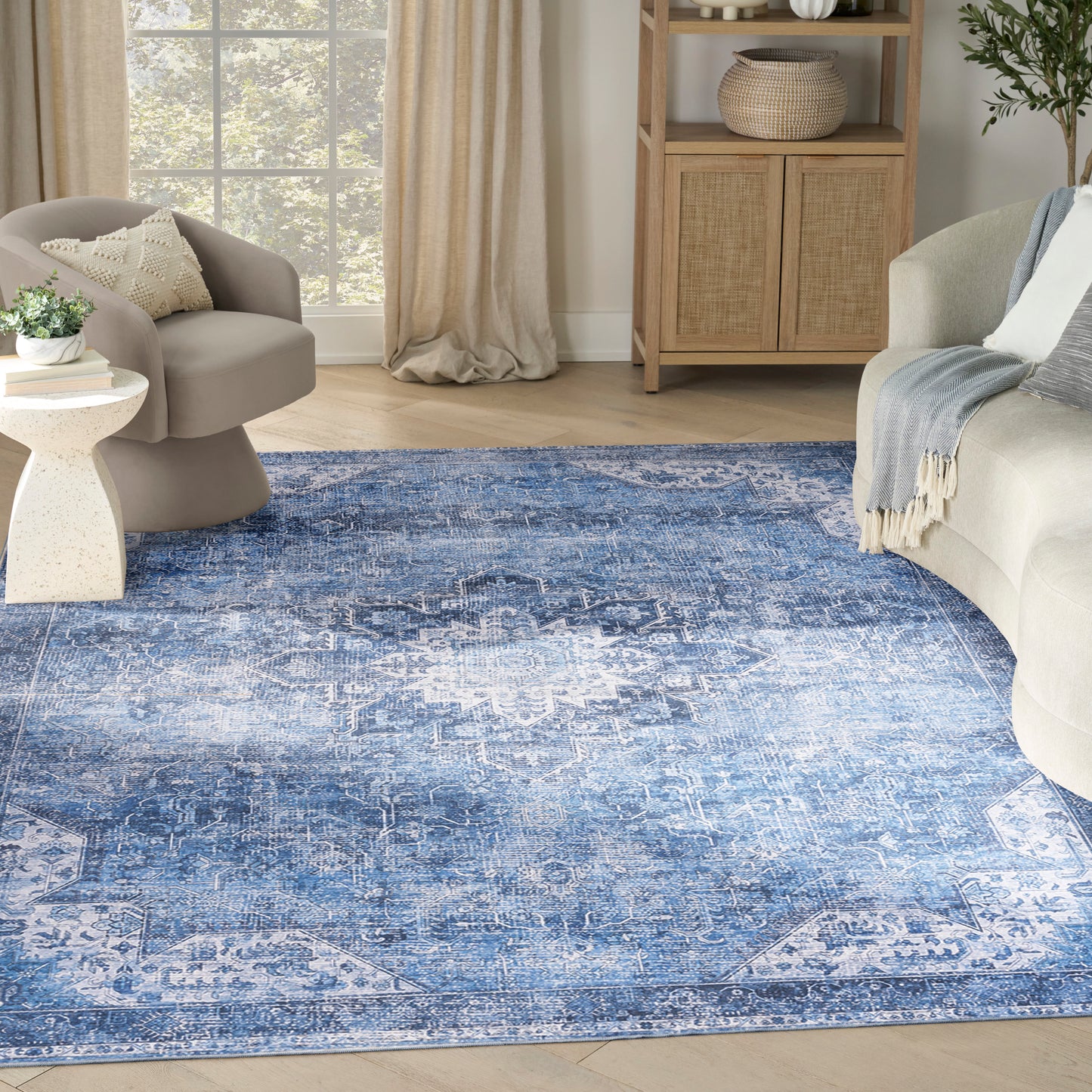 Nourison Nourison Washables 8' x 10' Blue Vintage Indoor Rug