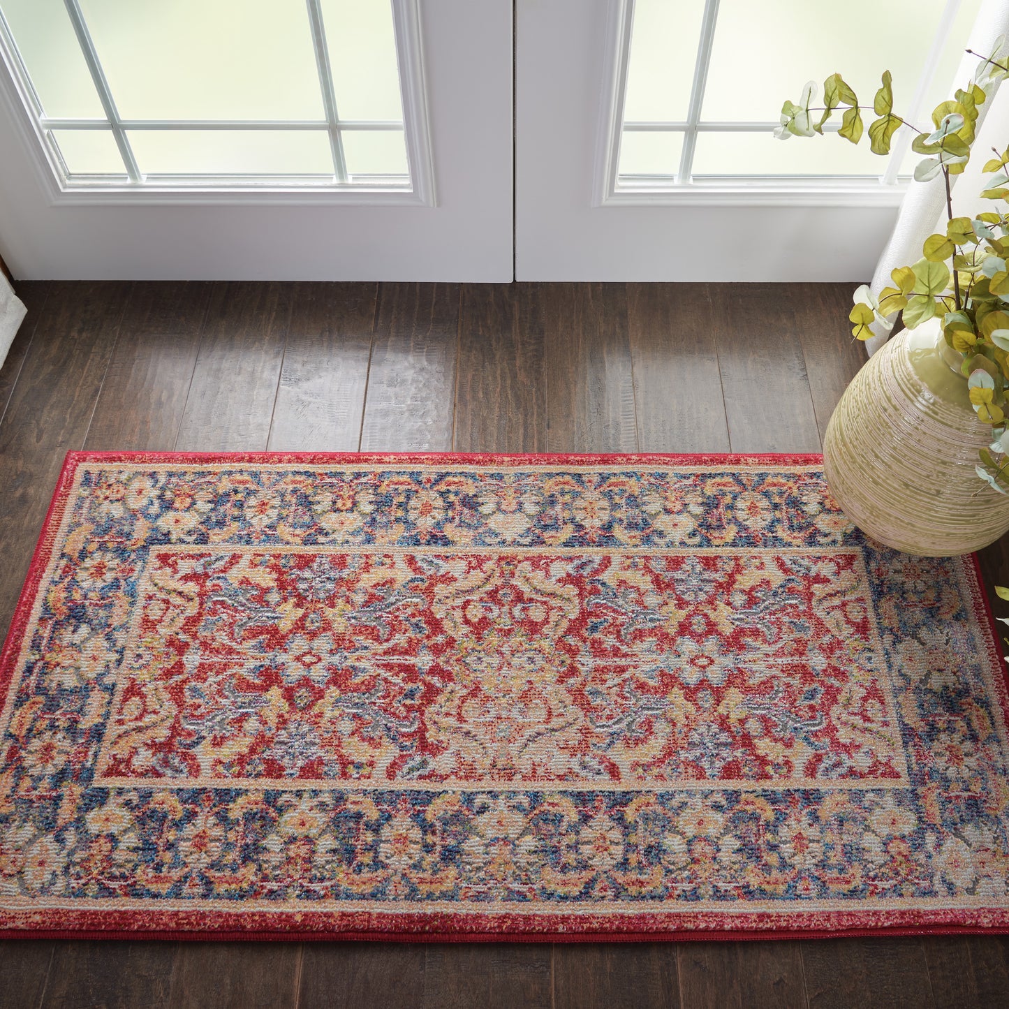 Nourison Ankara Global 2' x 4' Red Vintage Indoor Rug