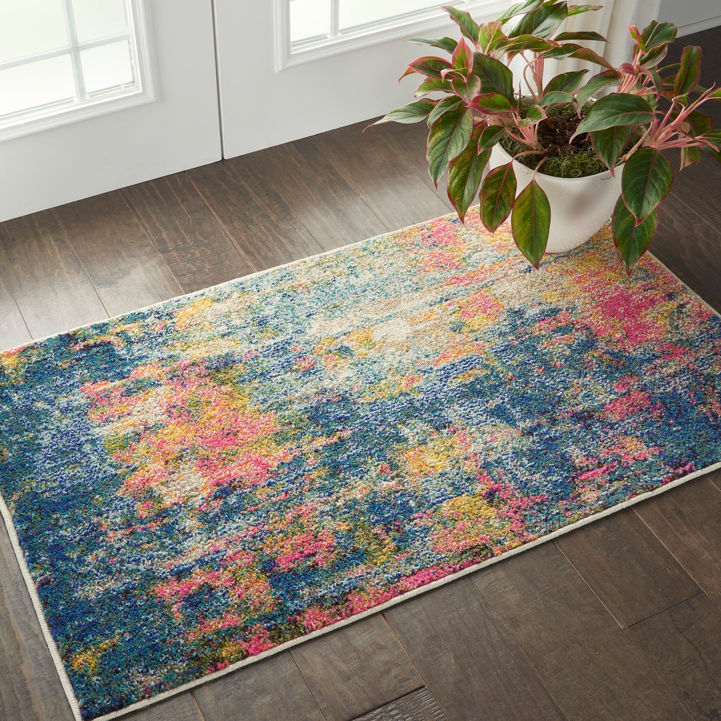 Nourison Celestial 2'2" x 3'9" Blue Yellow Modern & Contemporary Indoor Rug