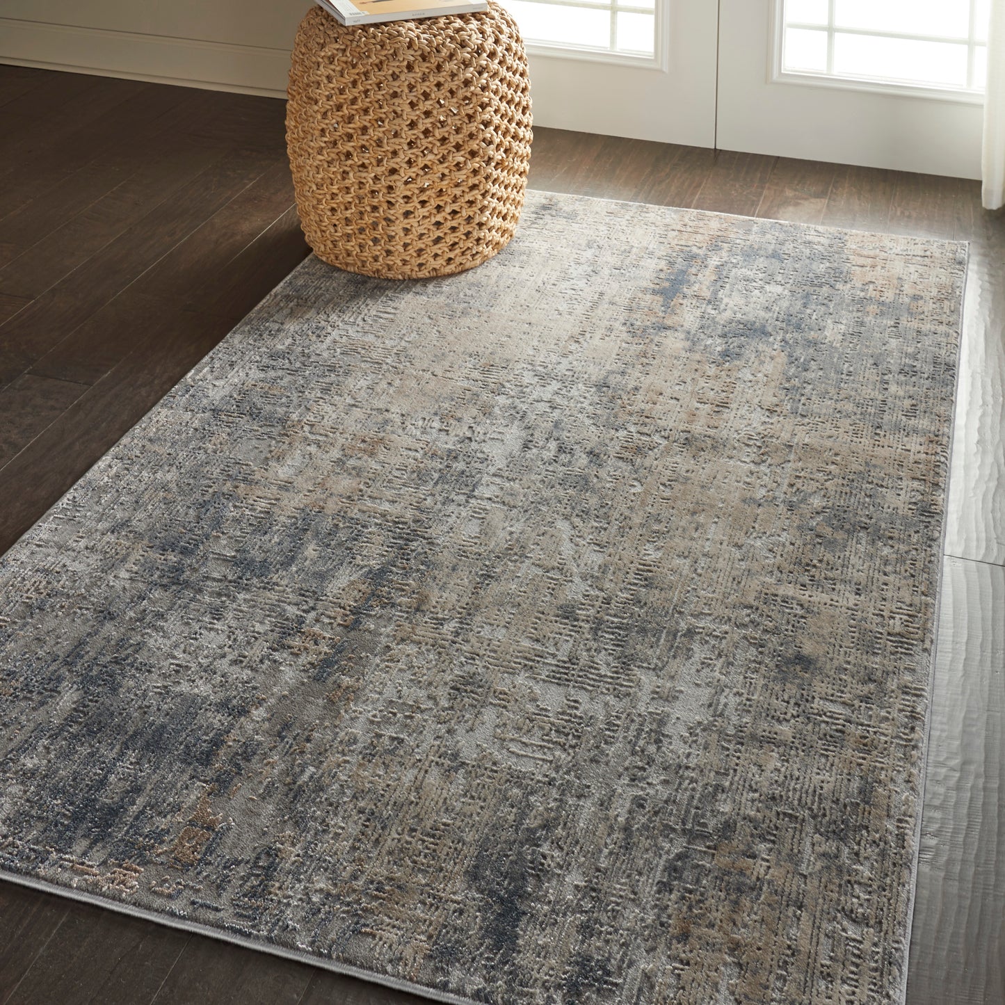 Nourison Rustic Textures 3'11" x 5'11" Grey Beige Modern Indoor Rug