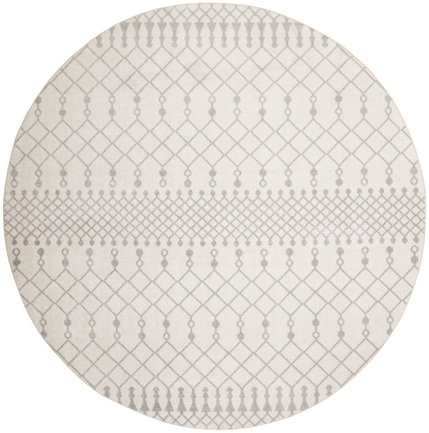 Nourison Astra Machine Washable 7'10" x Round Ivory Bohemian Indoor Rug