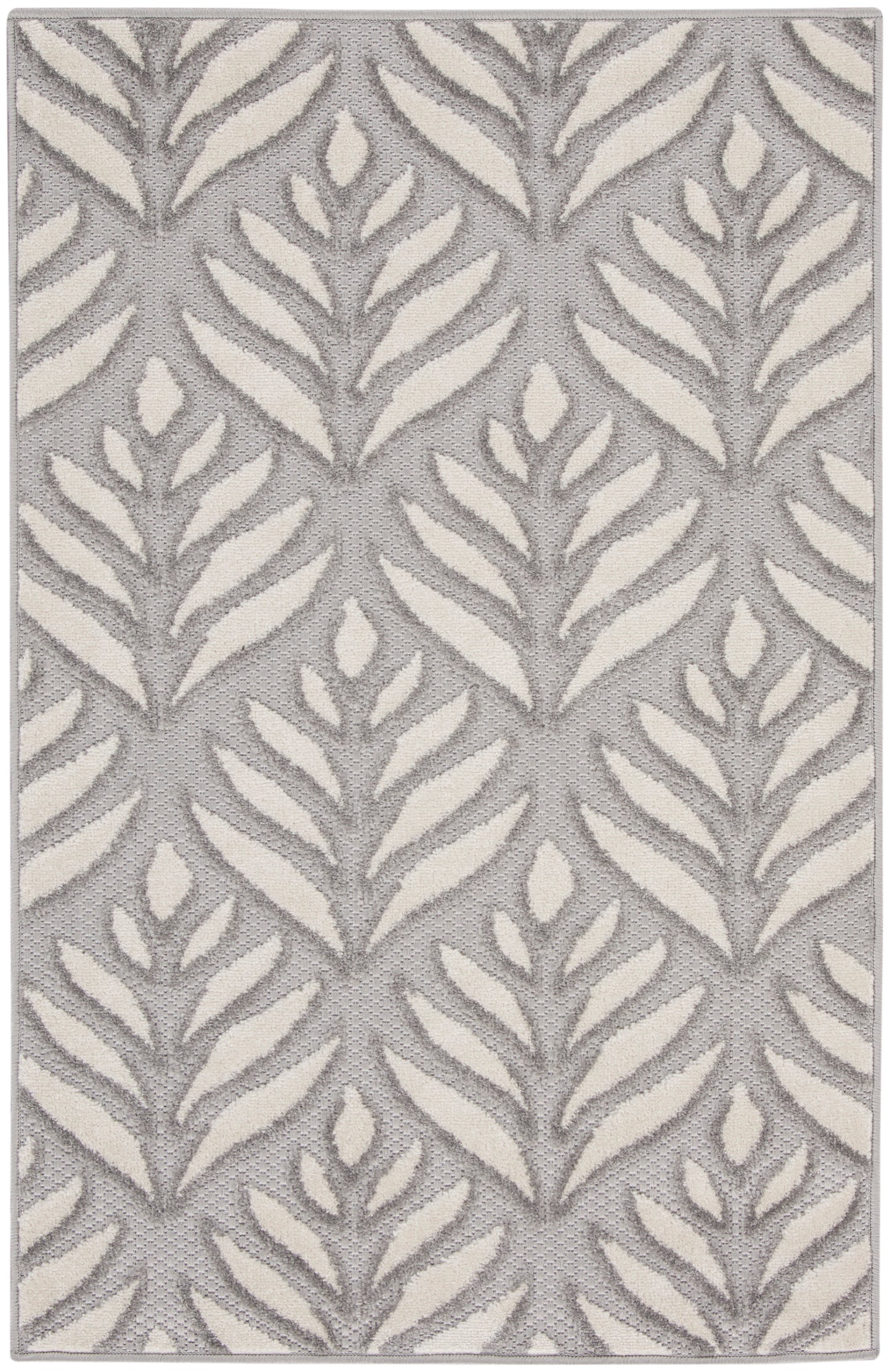 Nourison Aloha 2'8" x 4' Grey Tropical Rug