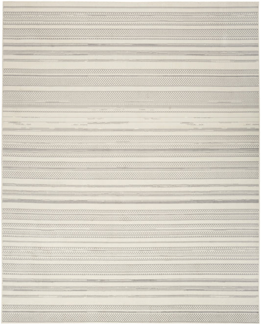 Nourison Grafix 7'10" x 9'10" Ivory Grey Modern Indoor Rug