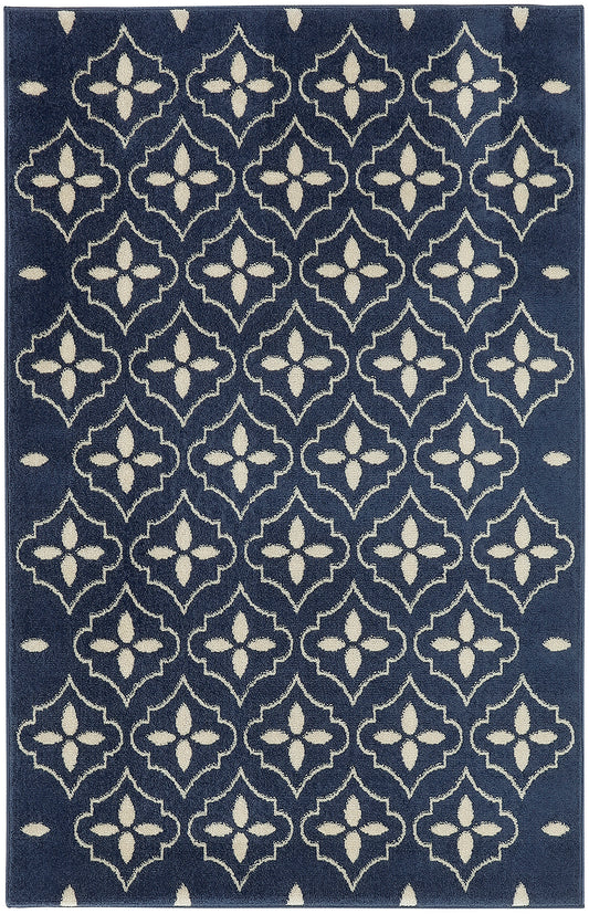 Nourison Nourison Essentials 4' x 6' Navy Ivory Modern Rug