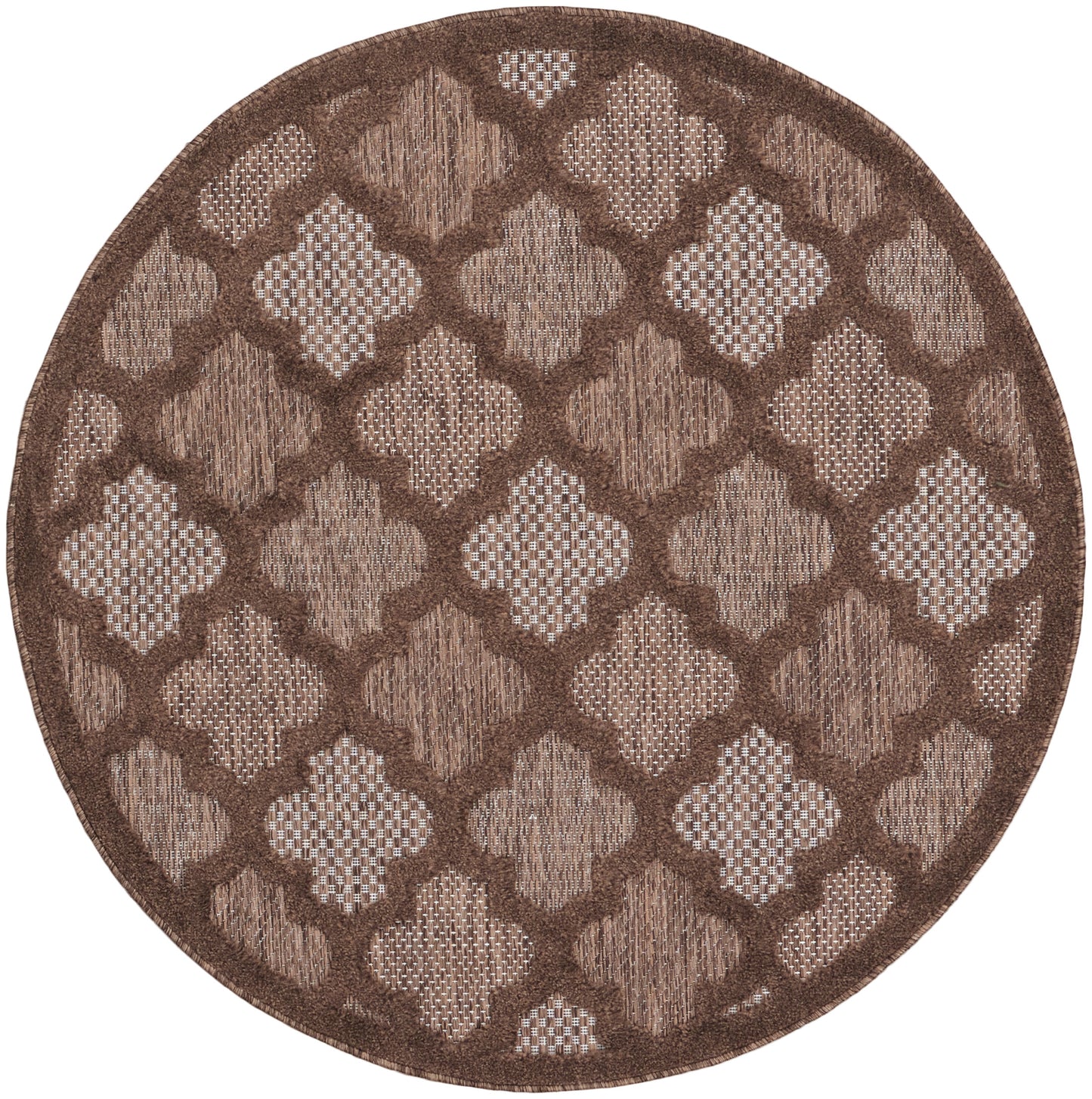 Nourison Easy Care 4' x Round Brown Modern Rug